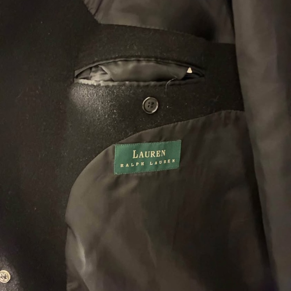 SOLD - Ralph Lauren Black Wool over Coat - Picture 3 of 7